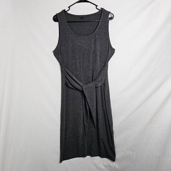 TORRID Casual Dress CHARCOAL GRAY size 0 12 L Tie Front Minimalist Neutral Cute - Picture 3 of 7